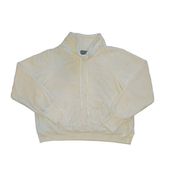 NWOT Anthropologie Mairead Mock Neck Soft Fleece Pullover Ivory Sweatshirt XL - Picture 4 of 12